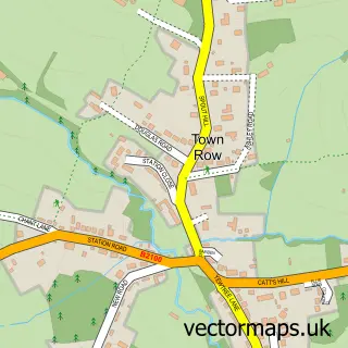Street map sample of Town Row, East Sussex