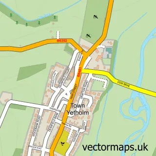 Street map sample of Town Yetholm, Roxburgh, Ettrick and Lauderdale