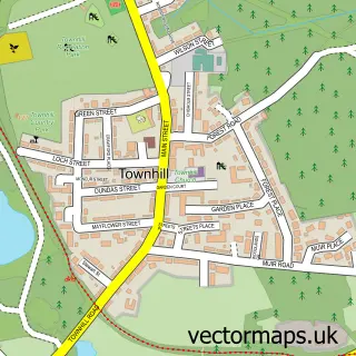 Street map sample of Townhill, Fife