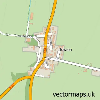 Street map sample of Towton, North Yorkshire