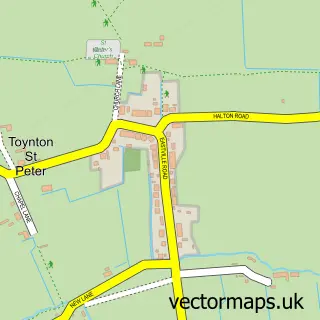 Street map sample of Toynton St Peter, Lincolnshire
