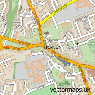 Street map sample of Tranent, East Lothian