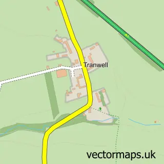 Street map sample of Tranwell, Northumberland
