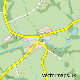 Street map sample of Trap, Dyfed