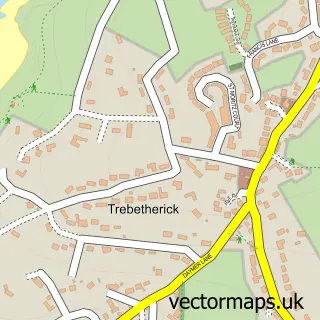 Street map sample of Trebetherick, Cornwall