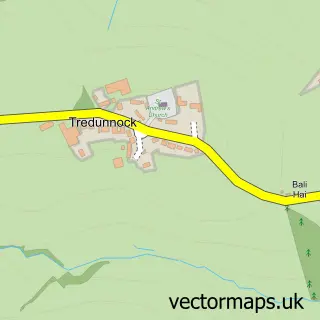 Street map sample of Tredunnock, Gwent