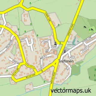 Street map sample of Trefonen, Shropshire
