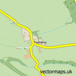 Street map sample of Tremaine, Cornwall