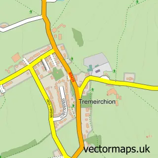 Street map sample of Tremeirchion, Clwyd