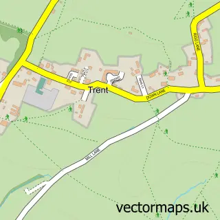 Street map sample of Trent, Dorset