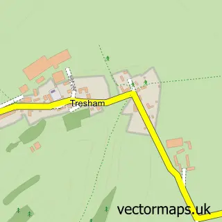 Street map sample of Tresham, Gloucestershire