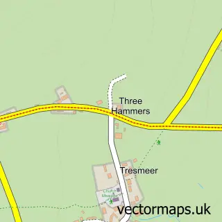 Street map sample of Tresmeer, Cornwall