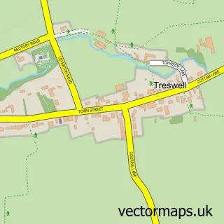 Street map sample of Treswell, Nottinghamshire