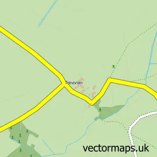 Street map sample of Trevivian, Cornwall