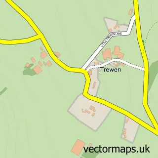 Street map sample of Trewen, Herefordshire