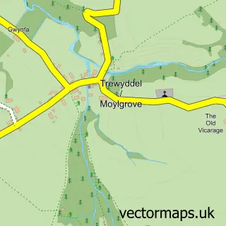 Street map sample of Trewyddel / Moylgrove, Dyfed
