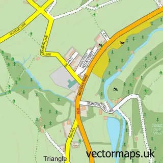 Street map sample of Triangle, West Yorkshire