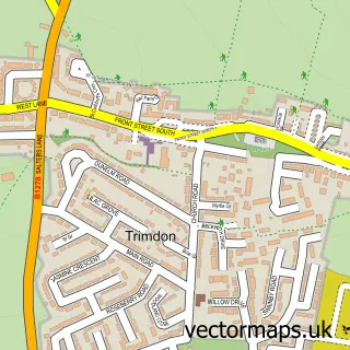 Street map sample of Trimdon, Durham