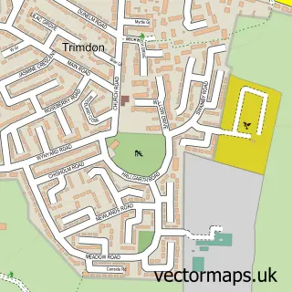 Street map sample of Trimdon Village, Durham