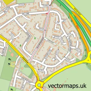 Street map sample of Trimley St Martin, Suffolk