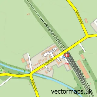 Street map sample of Tring Station, Hertfordshire