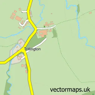 Street map sample of Tritlington, Northumberland