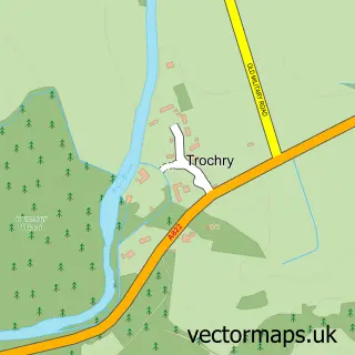 Street map sample of Trochry, Perth and Kinross