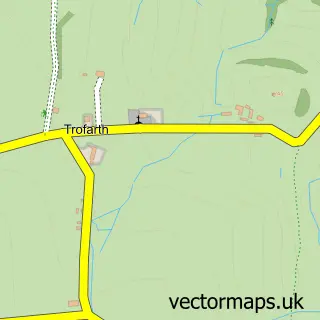 Street map sample of Trofarth, Clwyd