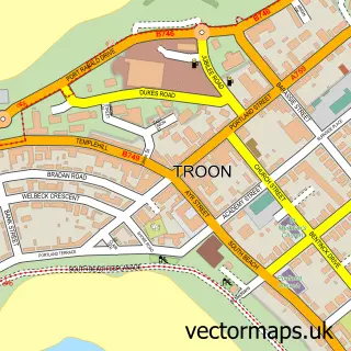 Street map sample of Troon, Ayrshire and Arran