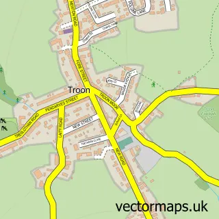 Street map sample of Troon, Cornwall