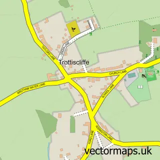 Street map sample of Trottiscliffe, Kent