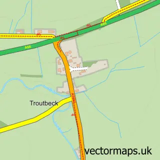 Street map sample of Troutbeck, Cumbria