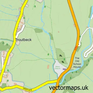 Street map sample of Troutbeck, Cumbria