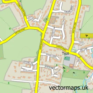 Street map sample of Trull, Somerset