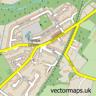 Street map sample of Trumps Green, Surrey