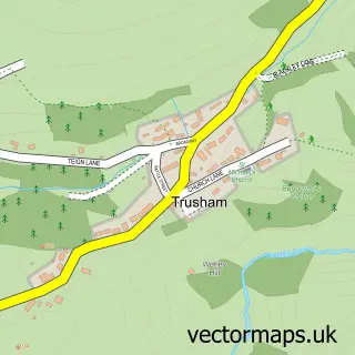 Street map sample of Trusham, Devon