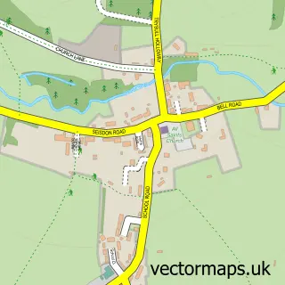 Street map sample of Trysull, Staffordshire