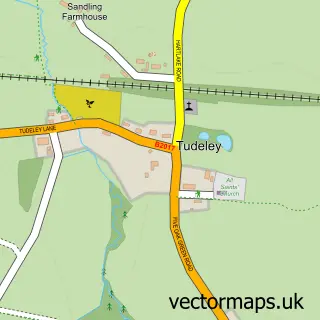 Street map sample of Tudeley, Kent