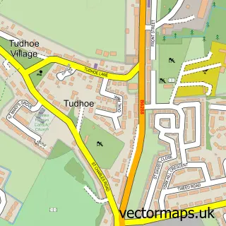 Street map sample of Tudhoe, Durham