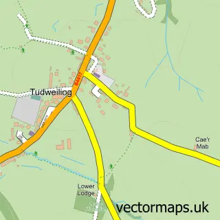 Street map sample of Tudweiliog, Gwynedd
