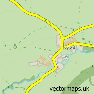 Street map sample of Tugford, Shropshire