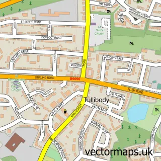 Street map sample of Tullibody, Clackmannan