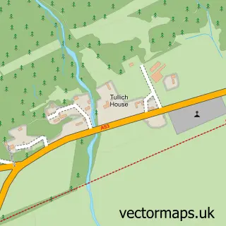 Street map sample of Tullich, Aberdeenshire