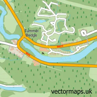 Street map sample of Tummel Bridge, Perth and Kinross