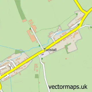 Street map sample of Tunstall, North Yorkshire