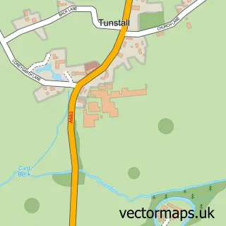 Street map sample of Tunstall, Lancashire