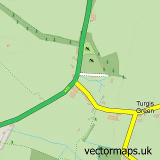 Street map sample of Turgis Green, Hampshire