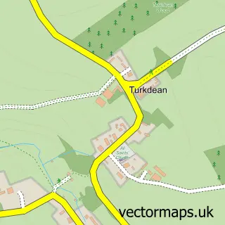 Street map sample of Turkdean, Gloucestershire