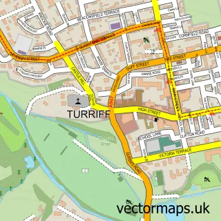 Street map sample of Turriff, Aberdeenshire