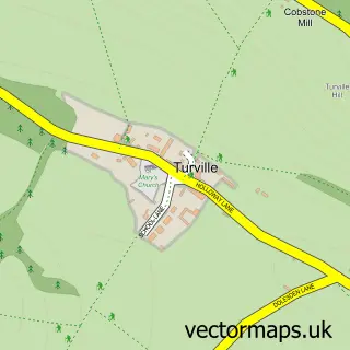 Street map sample of Turville, Buckinghamshire